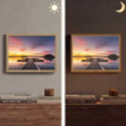 Steiger - Zonsondergang - Water - Zee - Reflectie Light Box met batterij (Wandlamp) middel -sfeer3