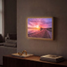 Steiger - Water - Zon - Roze - Horizon Light Box met batterij (Wandlamp) middel -sfeer1