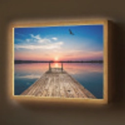 Steiger - Water - Zonsondergang - Roze - Horizon Light Box met batterij (Wandlamp) middel -z3d_website