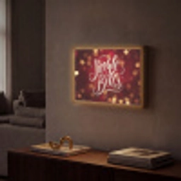 Jingle - Bells - Kerst - Rood Light Box met batterij (Wandlamp) middel -sfeer1