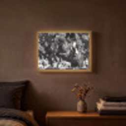Springen - Paard - Zwart - Wit Light Box met batterij (Wandlamp) middel -sfeer4