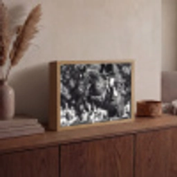 Springen - Paard - Zwart - Wit Light Box met batterij (Wandlamp) middel -sfeer2
