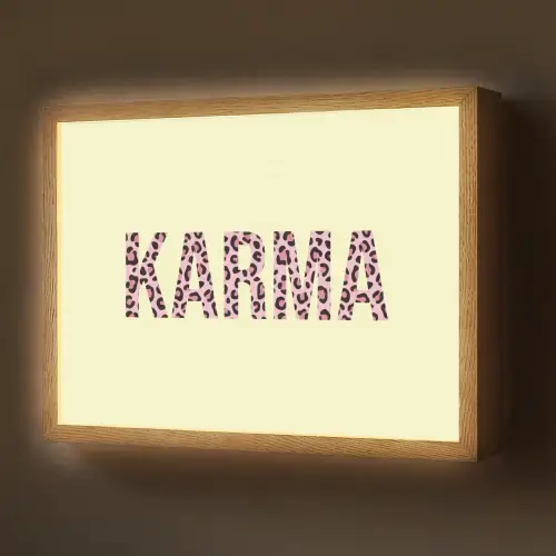 Karma - Luipaardprint - Geel Light Box met batterij (Wandlamp) middel -z3d_website