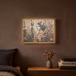 Kimono - Vrouw - kersenbomen Light Box met batterij (Wandlamp) middel -sfeer4