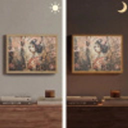 Kimono - Vrouw - kersenbomen Light Box met batterij (Wandlamp) middel -sfeer3