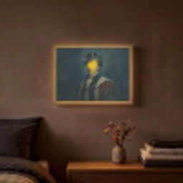Koning - Portret - Druipende gele verf Light Box met batterij (Wandlamp) middel -sfeer4