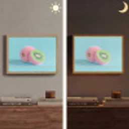 Kiwi - Blauw - Surrealistisch Light Box met batterij (Wandlamp) middel -sfeer3