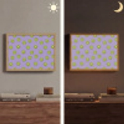 Kiwi - Patroon - Paars Light Box met batterij (Wandlamp) middel 907 -sfeer3
