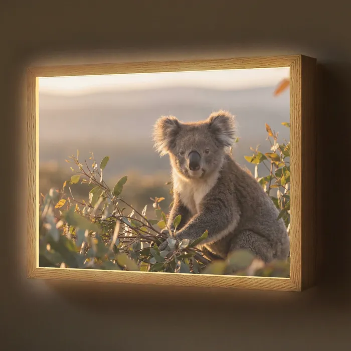 Koala - Bladeren - Ochtendlicht Light Box met batterij (Wandlamp) middel -z3d_website