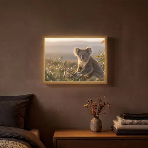 Koala - Bladeren - Ochtendlicht Light Box met batterij (Wandlamp) middel -sfeer4