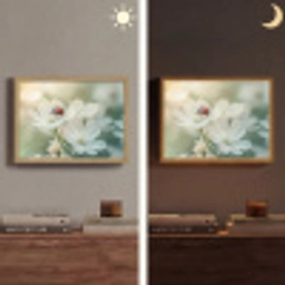 Lieveheersbeestje - Bloemen - Wit Light Box met batterij (Wandlamp) middel -sfeer3