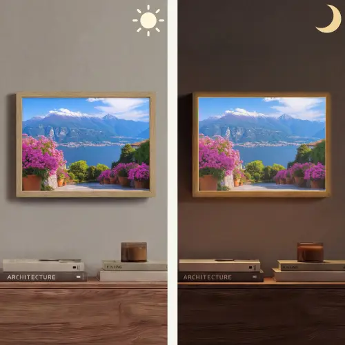 Lake Como - Italië - Landschap Light Box met batterij (Wandlamp) middel -sfeer3