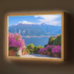 Lake Como - Italië - Landschap Light Box met batterij (Wandlamp) middel -z3d_website