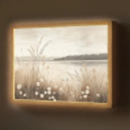 Meer - Water - Natuur - Beige Light Box met batterij (Wandlamp) middel -z3d_website