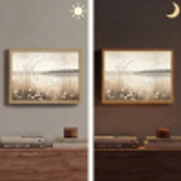 Meer - Water - Natuur - Beige Light Box met batterij (Wandlamp) middel -sfeer3