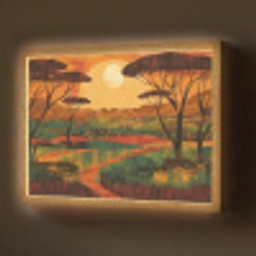 Landschap - Afrikaans - Zon Light Box met batterij (Wandlamp) middel -z3d_website