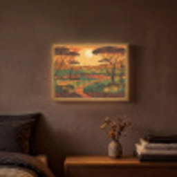 Landschap - Afrikaans - Zon Light Box met batterij (Wandlamp) middel -sfeer4