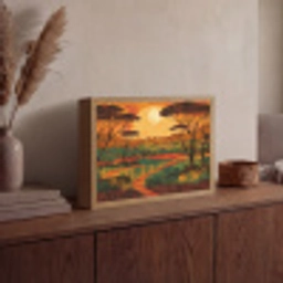 Landschap - Afrikaans - Zon Light Box met batterij (Wandlamp) middel -sfeer2