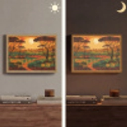 Landschap - Afrikaans - Zon Light Box met batterij (Wandlamp) middel -sfeer3