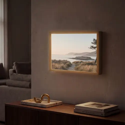 Landschap - Kust - Duinen Light Box met batterij (Wandlamp) middel -sfeer1