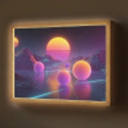 Landschap - Bergen - Bollen - Licht Light Box met batterij (Wandlamp) middel -z3d_website