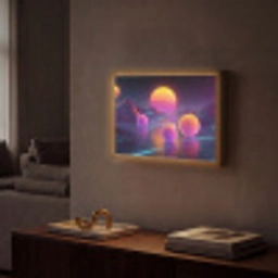 Landschap - Bergen - Bollen - Licht Light Box met batterij (Wandlamp) middel -sfeer1