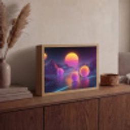 Landschap - Bergen - Bollen - Licht Light Box met batterij (Wandlamp) middel -sfeer2