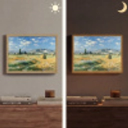 Landschap - Strobalen - Bergen - Wolken Light Box met batterij (Wandlamp) middel -sfeer3