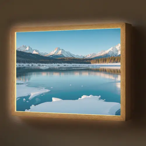 Landschap - Winter - Meer - Bergen - Uitzicht - IJs Light Box met batterij (Wandlamp) middel -z3d_website