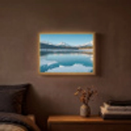 Landschap - Winter - Meer - Bergen - Uitzicht - IJs Light Box met batterij (Wandlamp) middel -sfeer4