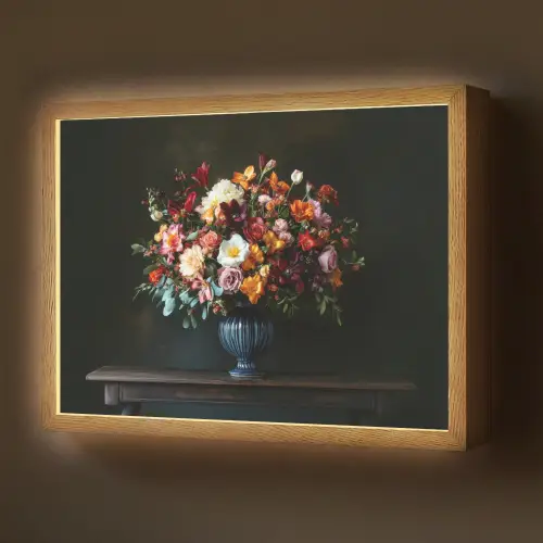 Groot - Bloemen - Vaas - Boeket Light Box met batterij (Wandlamp) middel -z3d_website