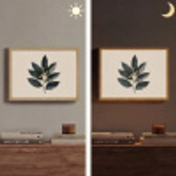 Laurierbladeren - Bloemknoppen - subtiel Light Box met batterij (Wandlamp) middel -sfeer3