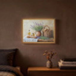 Lavendel - Brood - Stilleven Light Box met batterij (Wandlamp) middel -sfeer4
