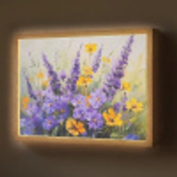 Lavendel - Bloemen - Natuur - Kunst Light Box met batterij (Wandlamp) middel -z3d_website