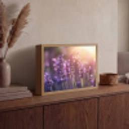 Lavendelbloemen - Paars - Zonlicht Light Box met batterij (Wandlamp) middel -sfeer2