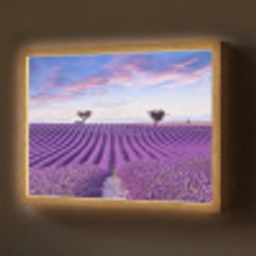 Lavendel - Natuur - Paars - Bomen - Bloemen Light Box met batterij (Wandlamp) middel -z3d_website