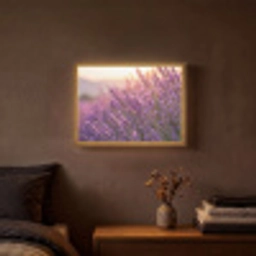 Lavendel - Paars - Zonlicht Light Box met batterij (Wandlamp) middel -sfeer4