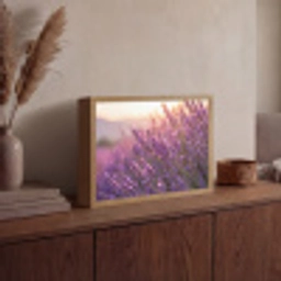 Lavendel - Paars - Zonlicht Light Box met batterij (Wandlamp) middel -sfeer2