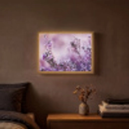 Lavendel - Winter - Bloemen - Paars Light Box met batterij (Wandlamp) middel -sfeer4