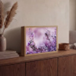 Lavendel - Winter - Bloemen - Paars Light Box met batterij (Wandlamp) middel -sfeer2