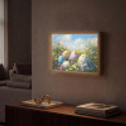 Grasveld - Eieren - Bloemen Light Box met batterij (Wandlamp) middel -sfeer1