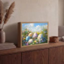 Grasveld - Eieren - Bloemen Light Box met batterij (Wandlamp) middel -sfeer2