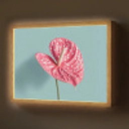 Blad - Anthurium - Stippen - Roze Light Box met batterij (Wandlamp) middel -z3d_website