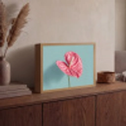 Blad - Anthurium - Stippen - Roze Light Box met batterij (Wandlamp) middel -sfeer2