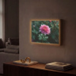 Blad - Chrysant - Roze - Schaduw Light Box met batterij (Wandlamp) middel -sfeer1