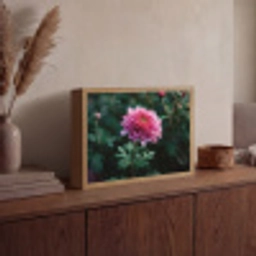 Blad - Chrysant - Roze - Schaduw Light Box met batterij (Wandlamp) middel -sfeer2