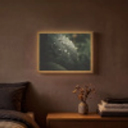 Blad - Groen - Nerven - Regendruppels Light Box met batterij (Wandlamp) middel -sfeer4