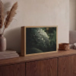 Blad - Groen - Nerven - Regendruppels Light Box met batterij (Wandlamp) middel -sfeer2