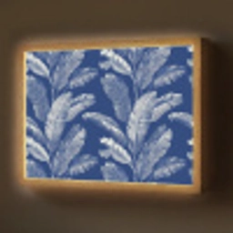 Blad - Palm - Blauw Light Box met batterij (Wandlamp) middel 907 -z3d_website