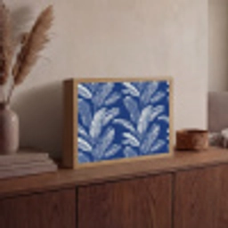 Blad - Palm - Blauw Light Box met batterij (Wandlamp) middel 907 -sfeer2